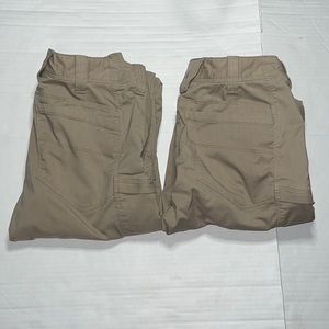 5.11 Tactical Mens 30x30 Khaki Work Pants x2 w/ Stains and Holes